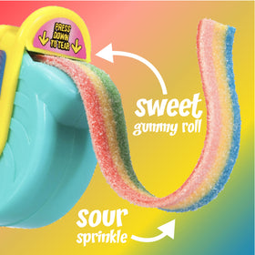 Push Pop Gummy Roll variety pack display with four fruity flavors for sharing.
