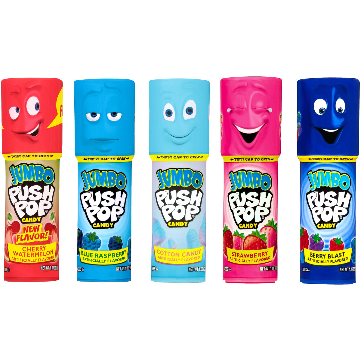 Push Pop lollipops ideal for party favors and bulk gifting.