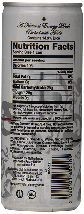 World map illustration aligned with Pussy Natural Energy ingredients