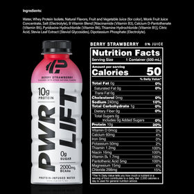 PWR LIFT Berry Strawberry 12-pack display for convenient post-workout protein