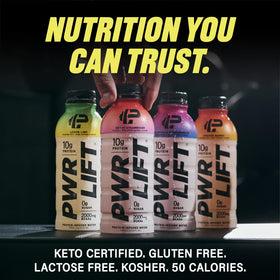 Display of PWR LIFT 12-pack for gym and travel use