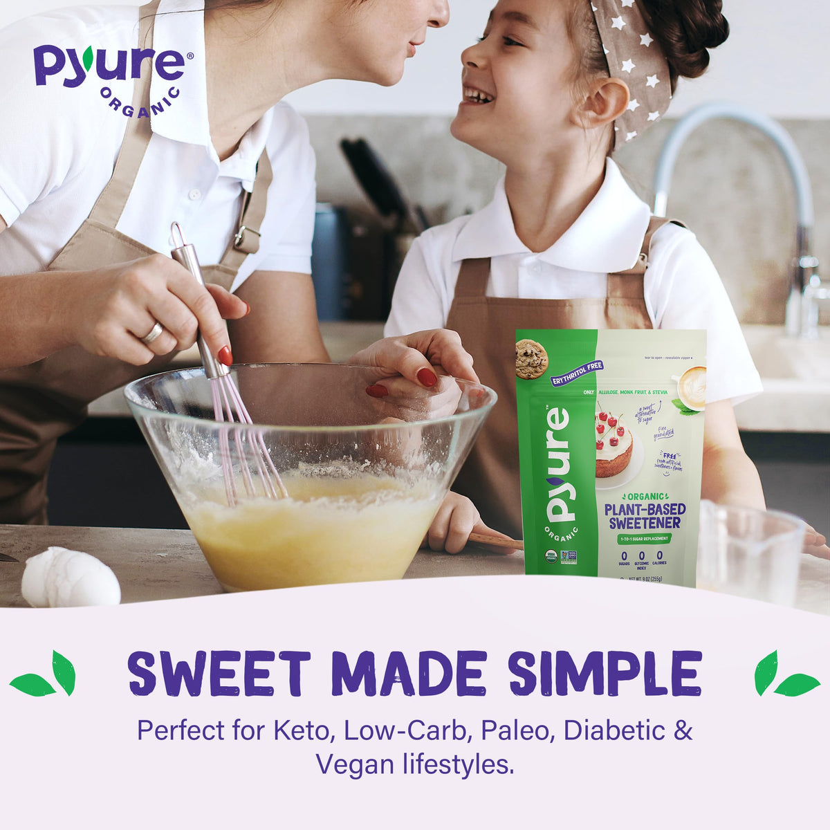 Pyure 9-ounce container on kitchen counter for daily use