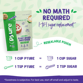 Pyure organic sweetener granules close-up for smooth sweetness