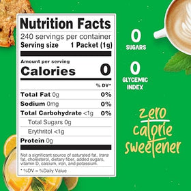 Pyure Stevia Packets beside a coffee cup showing keto-friendly sweetening.