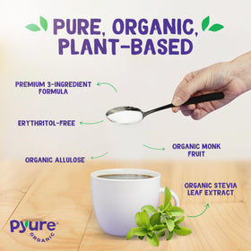 Pyure sweetener in a cup of coffee, zero calories
