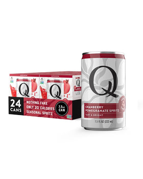 Q Mixers Cranberry-Pomegranate Spritz can front, crisp and ready to elevate cocktails.