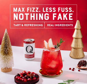 Q Mixers Cranberry-Pomegranate Spritz glass serve showing refreshing fizz.
