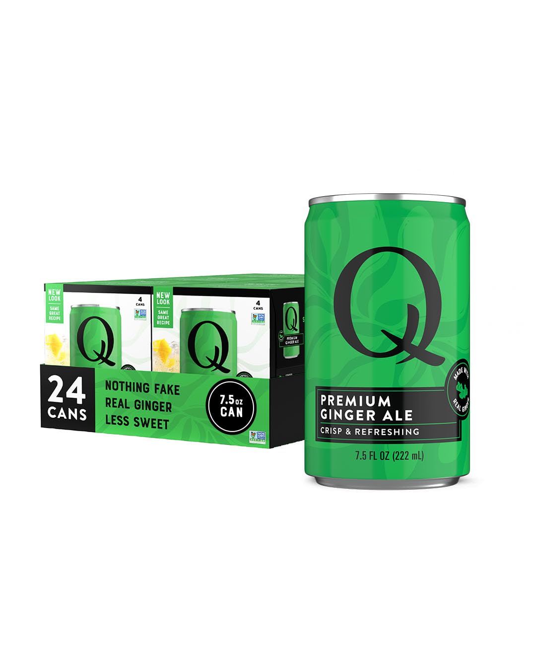 Q MIXERS GINGER ALE can front view with crisp refreshment and real ingredients