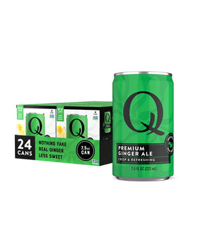 Q MIXERS GINGER ALE can front view with crisp refreshment and real ingredients
