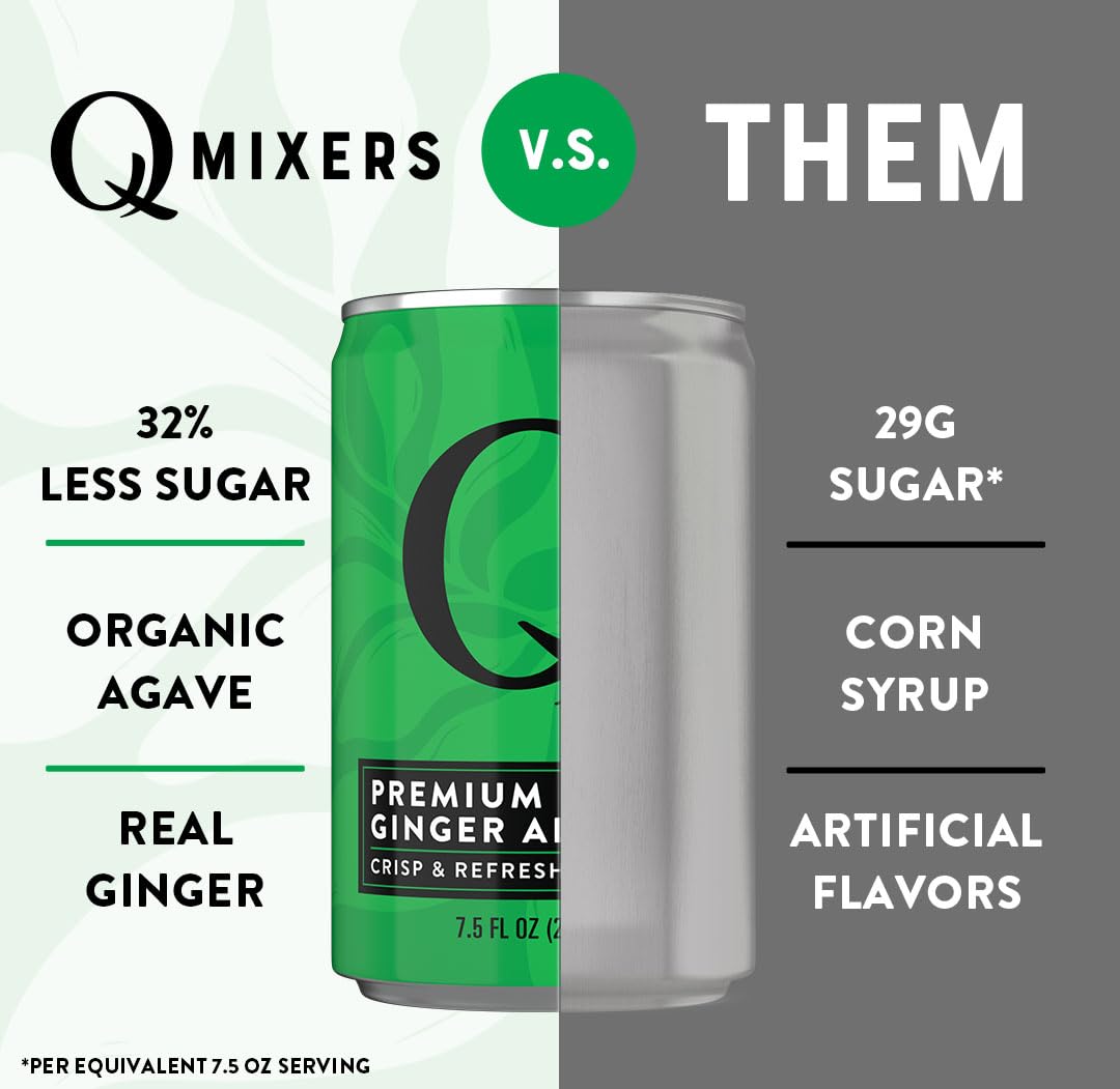 Q MIXERS GINGER ALE bar setup ready for hosting