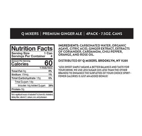 Q MIXERS GINGER ALE ingredients closeup features rose oil and orange peel