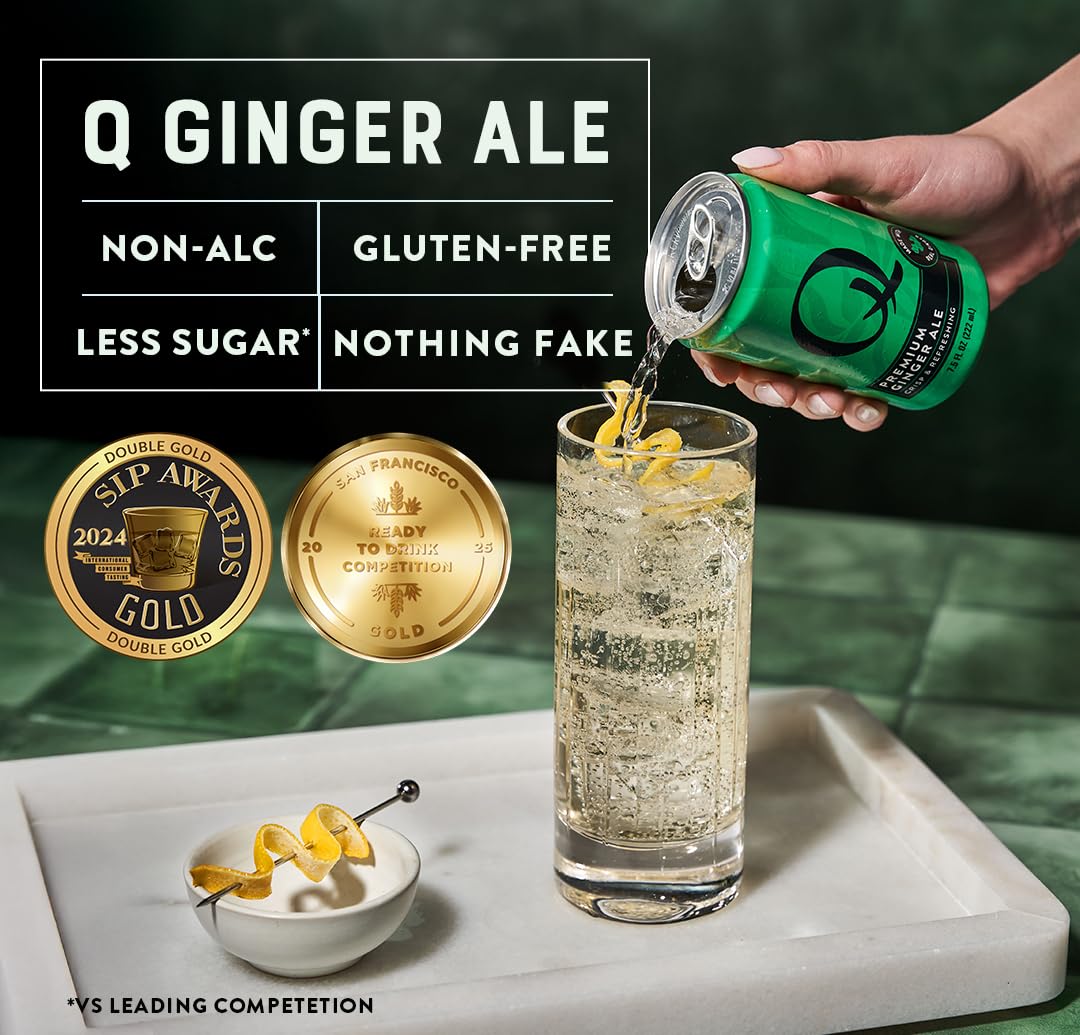 Q MIXERS GINGER ALE organic agave and spices closeup for natural flavor