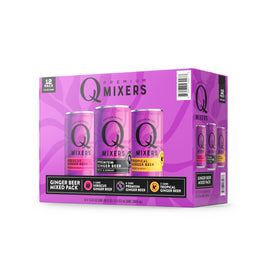 Q Mixers Ginger Beer Variety Pack cans ready for quick serve and shareable drinks.