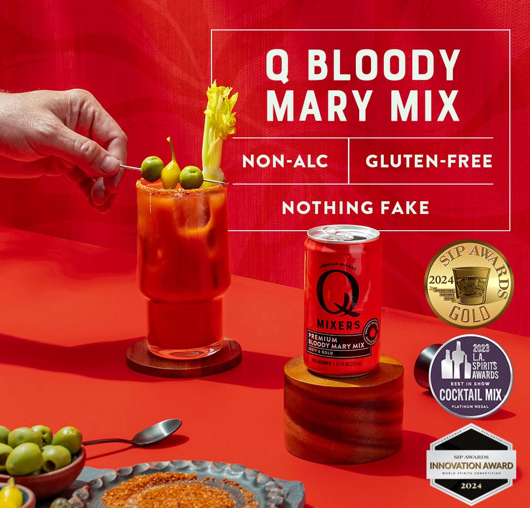 Q MIXERS herbs and spices bottle showing seven ingredients for complex flavor.