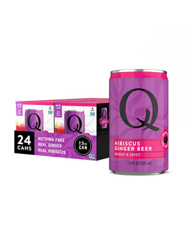 Q MIXERS Hibiscus Ginger Beer can front view, ideal for bold cocktails.