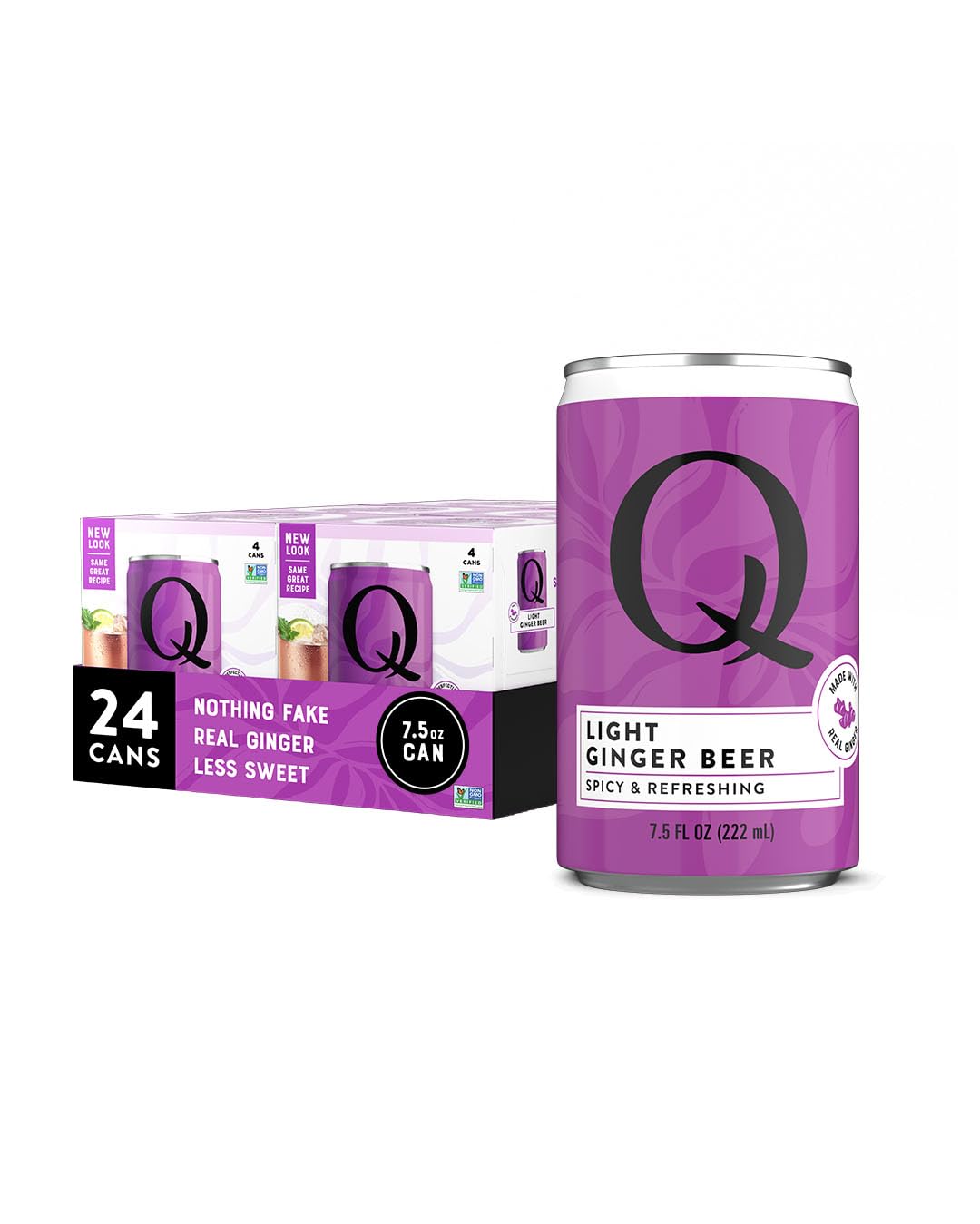 Q MIXERS Light Ginger Beer can pour for cocktails and mocktails