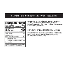 Organic agave and real ingredients in Q MIXERS Light Ginger Beer
