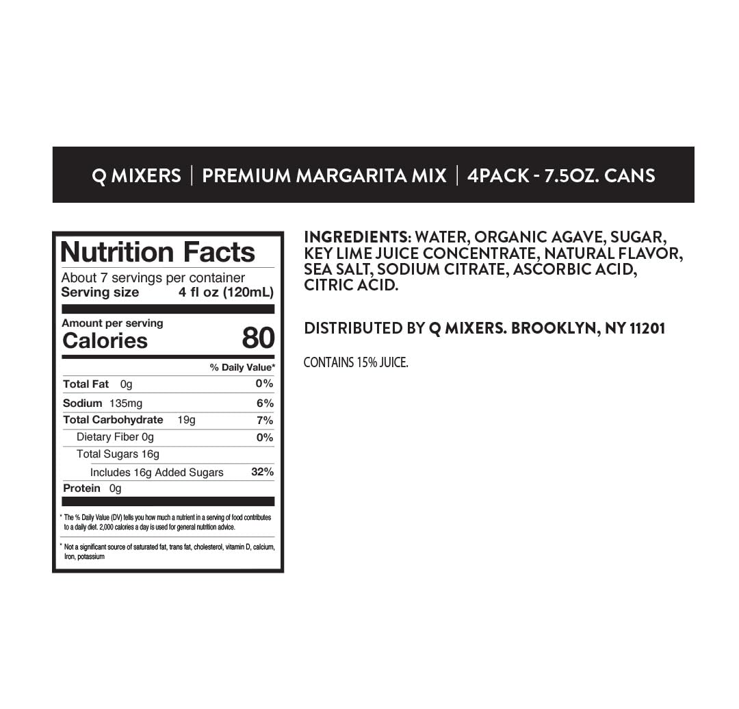 Q MARGARITA MIX balanced taste cue for versatile drinks
