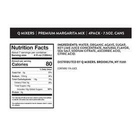 Q MARGARITA MIX balanced taste cue for versatile drinks