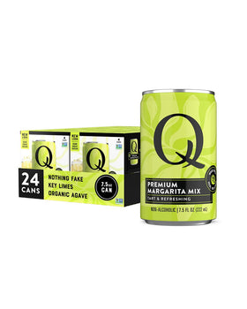 Q MARGARITA MIX bottle highlighting real key limes for bright flavor
