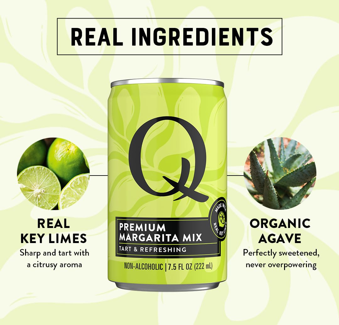 Q MARGARITA MIX label showing absence of artificial flavors