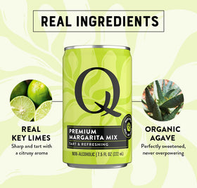 Q MARGARITA MIX label showing absence of artificial flavors