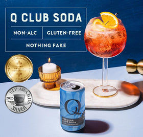 Q MIXERS Q CLUB SODA cocktail idea scene for vibrant, sugar-free mixing.