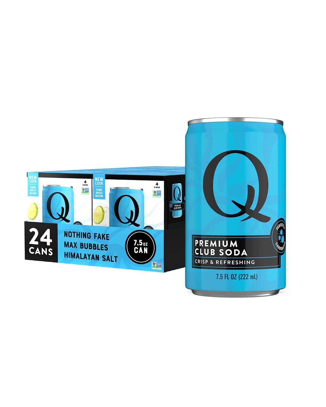 Q MIXERS Q CLUB SODA can with Himalayan salt for crisp, naturally balanced fizz.