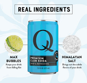 Q MIXERS Q CLUB SODA USA-made can with real ingredients.