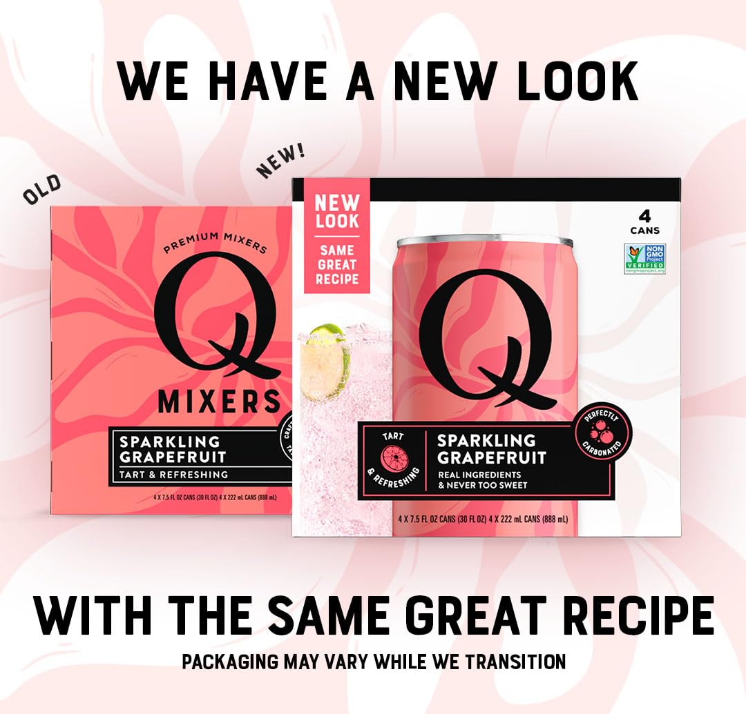 Q SPARKLING GRAPEFRUIT real grapefruit flavor brightens mocktails.