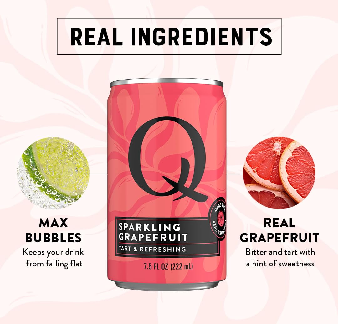 Mocktail setup using Q SPARKLING GRAPEFRUIT for tart, refreshing ambience.