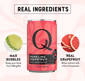 Mocktail setup using Q SPARKLING GRAPEFRUIT for tart, refreshing ambience.