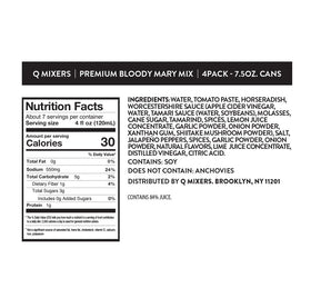 Q MIXERS tomato-based blend with vine-ripened tomatoes, highlighting fresh ingredients.