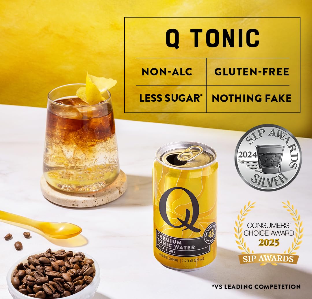 Q TONIC WATER cocktail-mixer setup for easy bar prep.