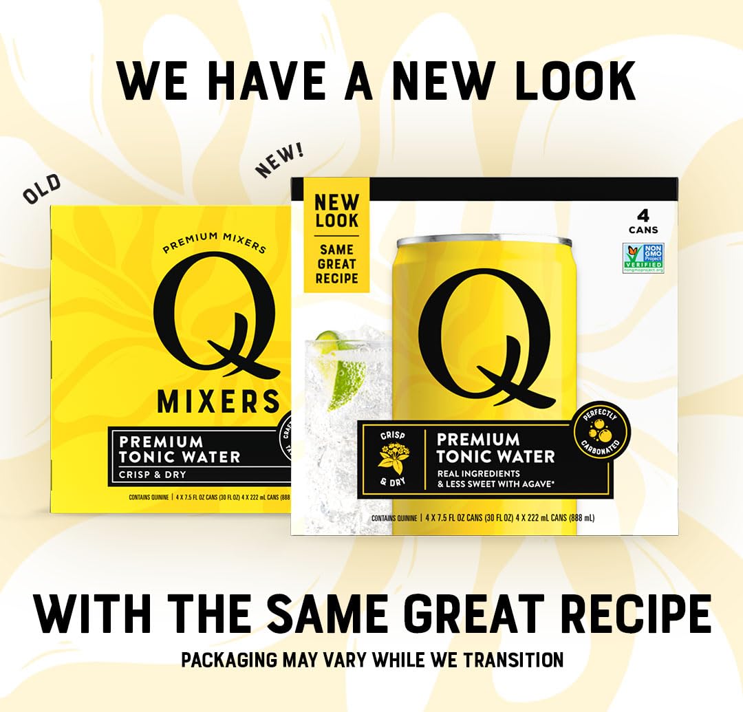 Q TONIC WATER organic agave highlights natural ingredients and balanced flavor.