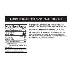 Q TONIC WATER 7.5 oz can for convenient single servings.