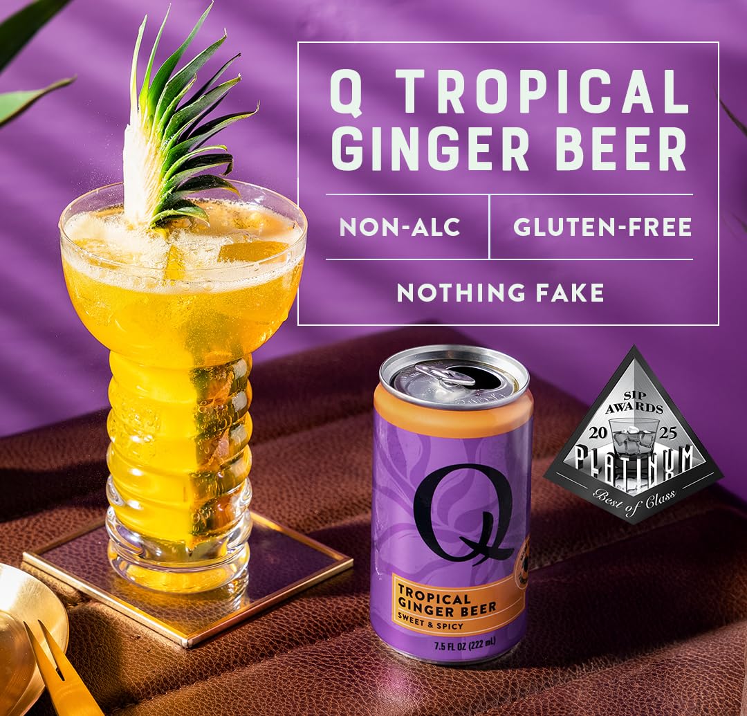 Q Tropical Ginger Beer features organic agave sweetness with crisp fizz.