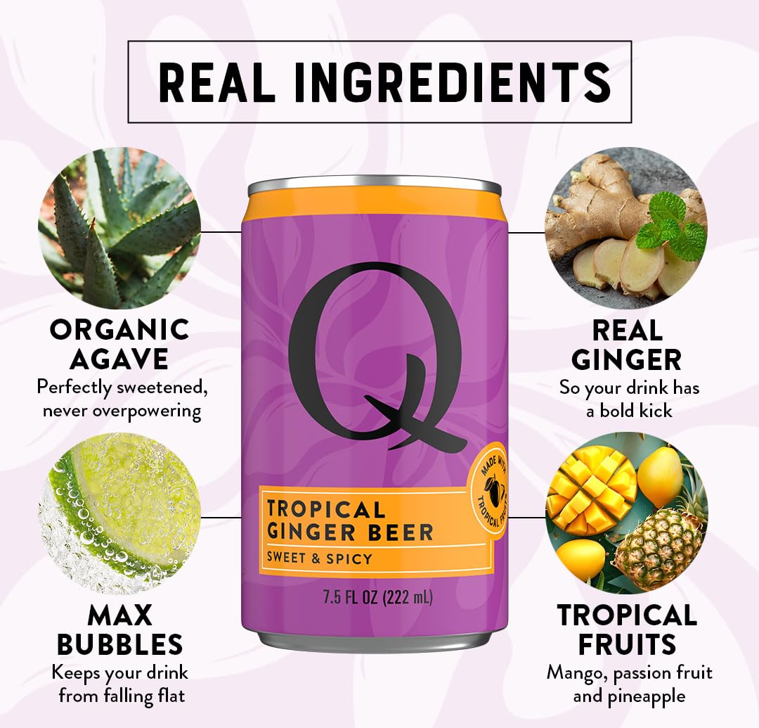Q Tropical Ginger Beer is US-made with real ingredients behind the flavor.