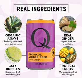 Q Tropical Ginger Beer is US-made with real ingredients behind the flavor.