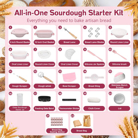 Qalvyn sourdough starter kit round banneton for even crumb patterns