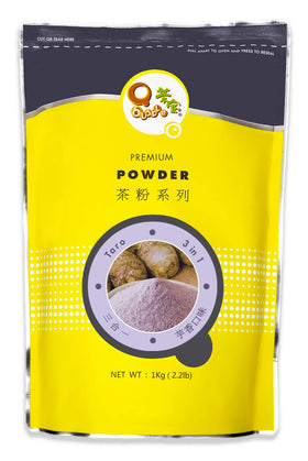 Qbubble taro powder front packaging, ideal for quick bubble tea at home