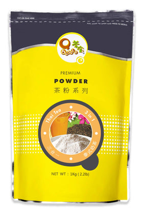 Qbubble Thai tea powder bag with pour-ready mix for quick bubble tea