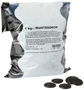 QDWQ-US Munten Drop licorice in kilo bag, salted and firm—great for snacking.