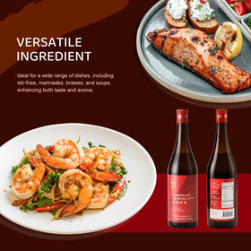 Qian Hu Shaoxing Wine shown for flavorful meals.