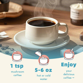 8.5 oz packaging showing 80 servings of QIN SHAN TANG decaf coffee