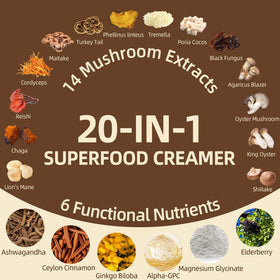 Ingredients label featuring Ashwagandha and Alpha-GPC for focus by QIN SHAN TANG