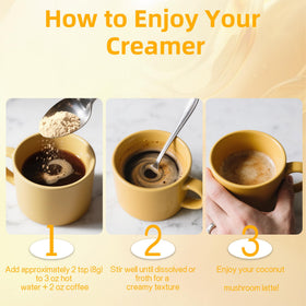 Qin Shan Tang coffee cup with creamer evokes smooth, coconut-cinnamon aroma