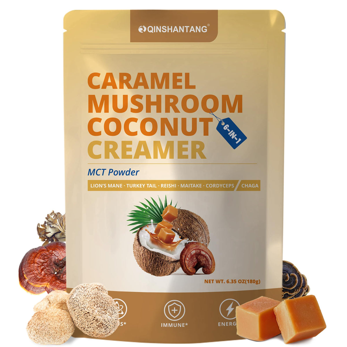 QIN SHAN TANG mushroom coffee creamer bottle for a smooth energy uplift