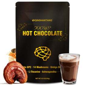 QIN SHAN TANG Mushroom Hot Chocolate cup with rich cacao aroma for cozy evenings.