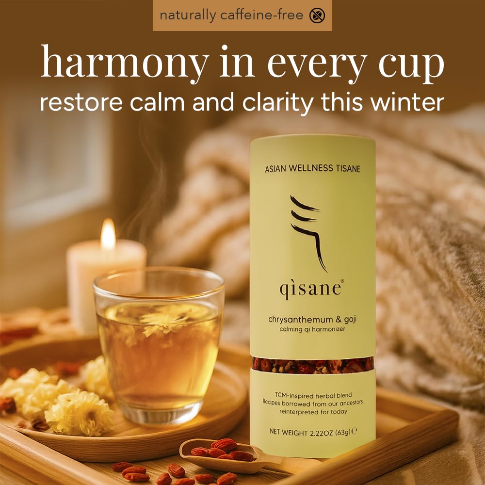 QISANE caffeine-free herbal tea delivers relaxation without caffeine.